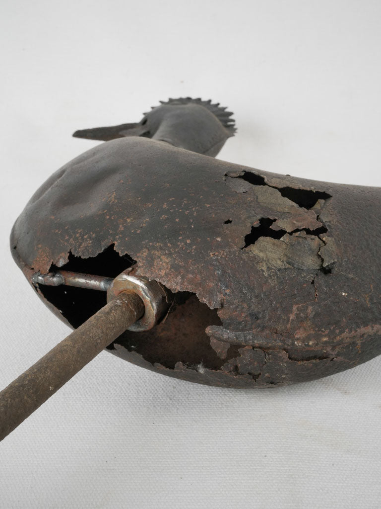 Weathered patina French salvage rooster weathervane