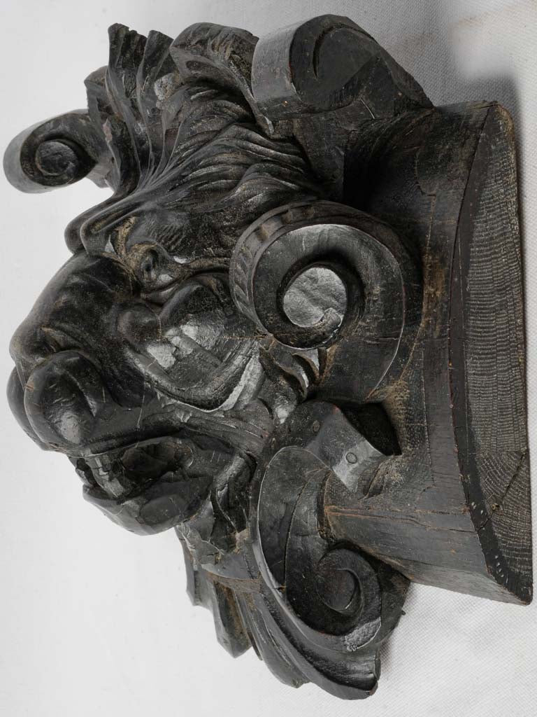 Elaborate lion head carving