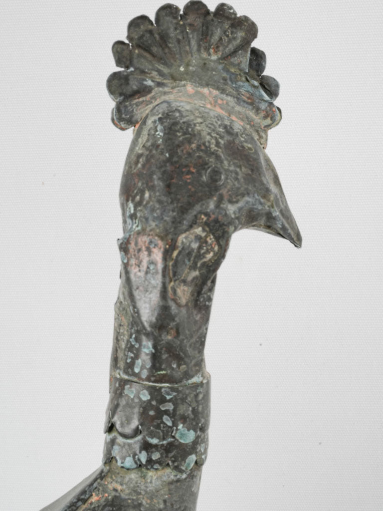 Dented 18th-century French weathervane rooster