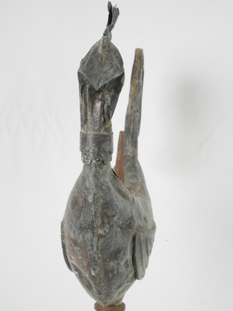 Charming salvaged copper weathervane rooster