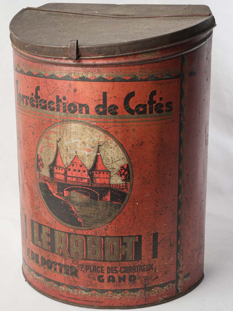 Antique Belgian tin coffee container