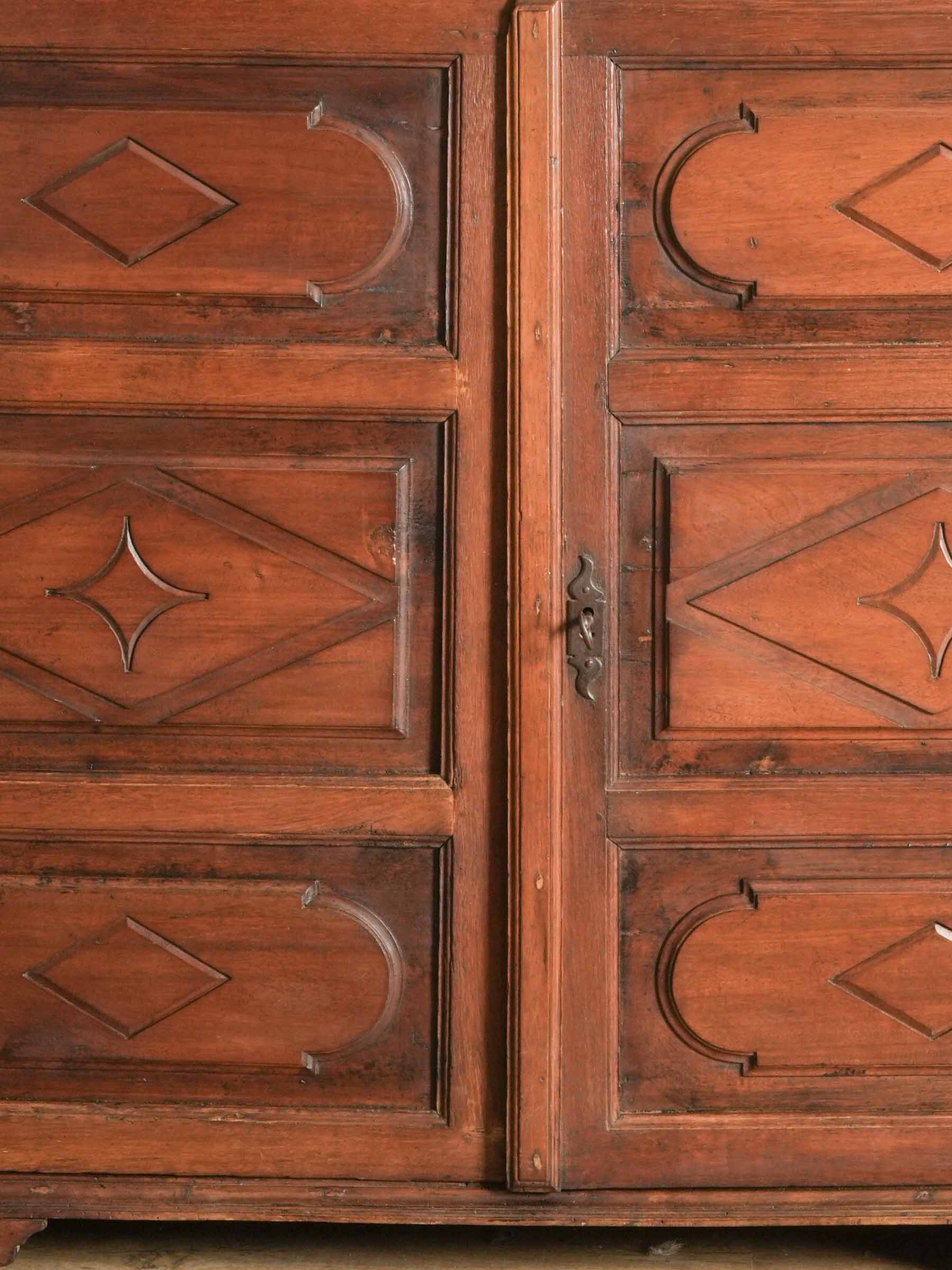Durable carved walnut cabinet