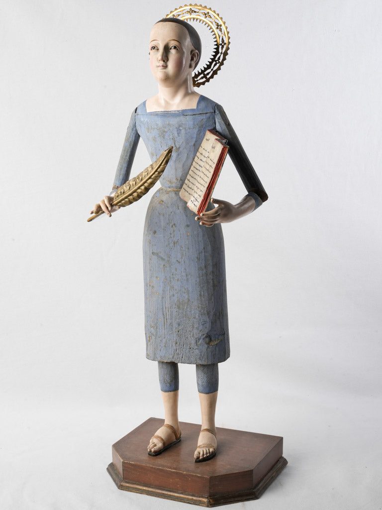 18th-Century Polychrome Cap-i-Pota Virgin Mary Statue - 32¾"