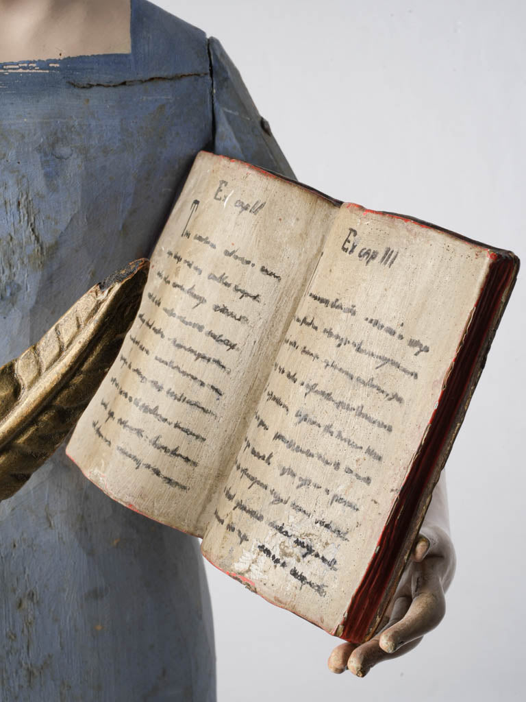 Lifelike carved sandals statue