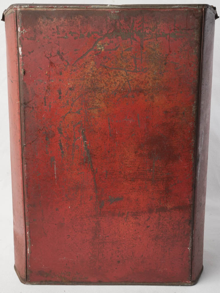 Red and black Belgian tin