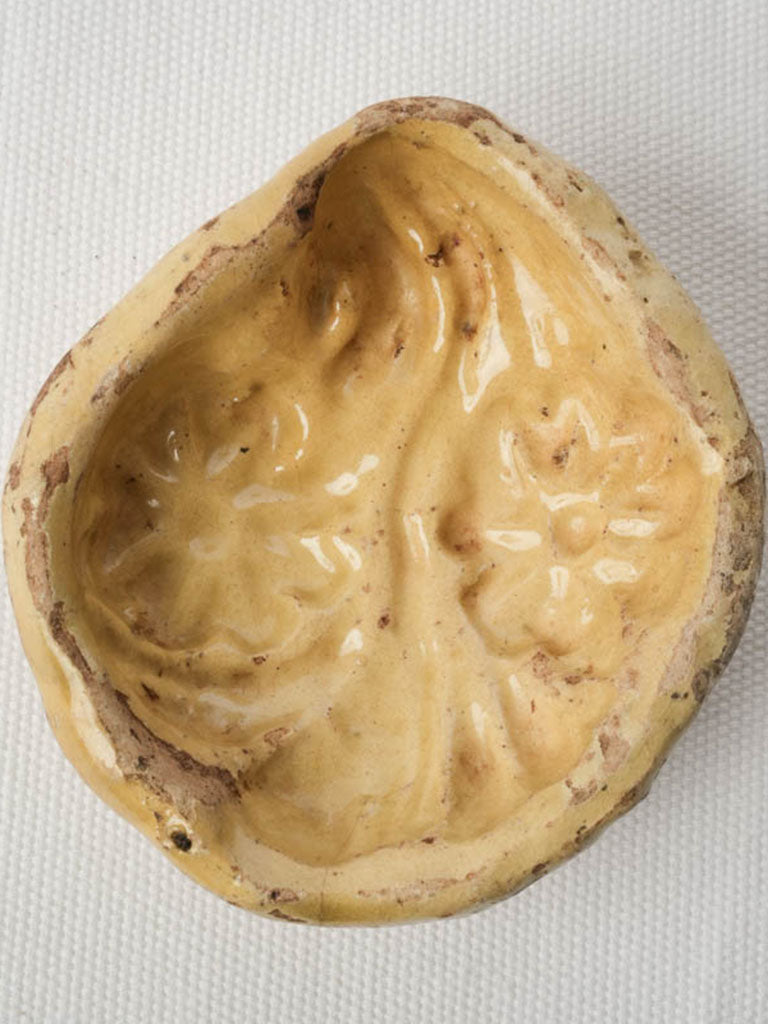 Antique floral glazed paste mold