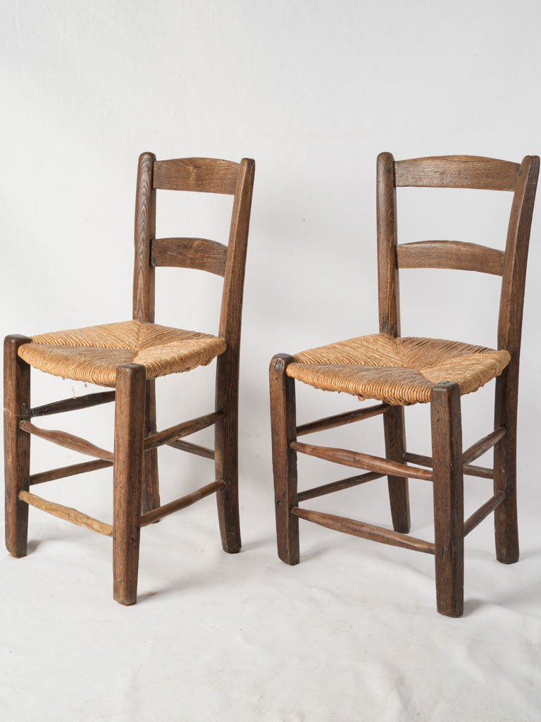 Timeworn crafted solid wood chairs