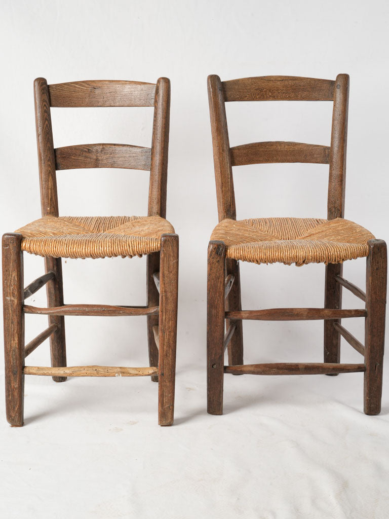 Classic handcrafted rush seat chairs