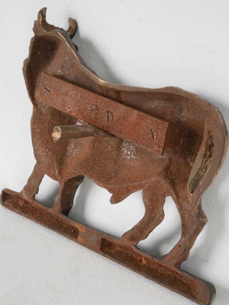 Rustic wall-mounted iron bull