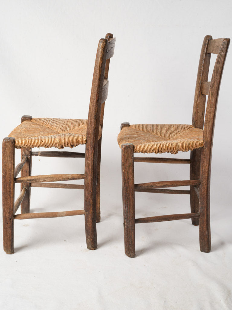 Authentic country-style ladder-back chairs