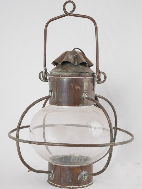 Vintage copper-finish maritime boat lantern