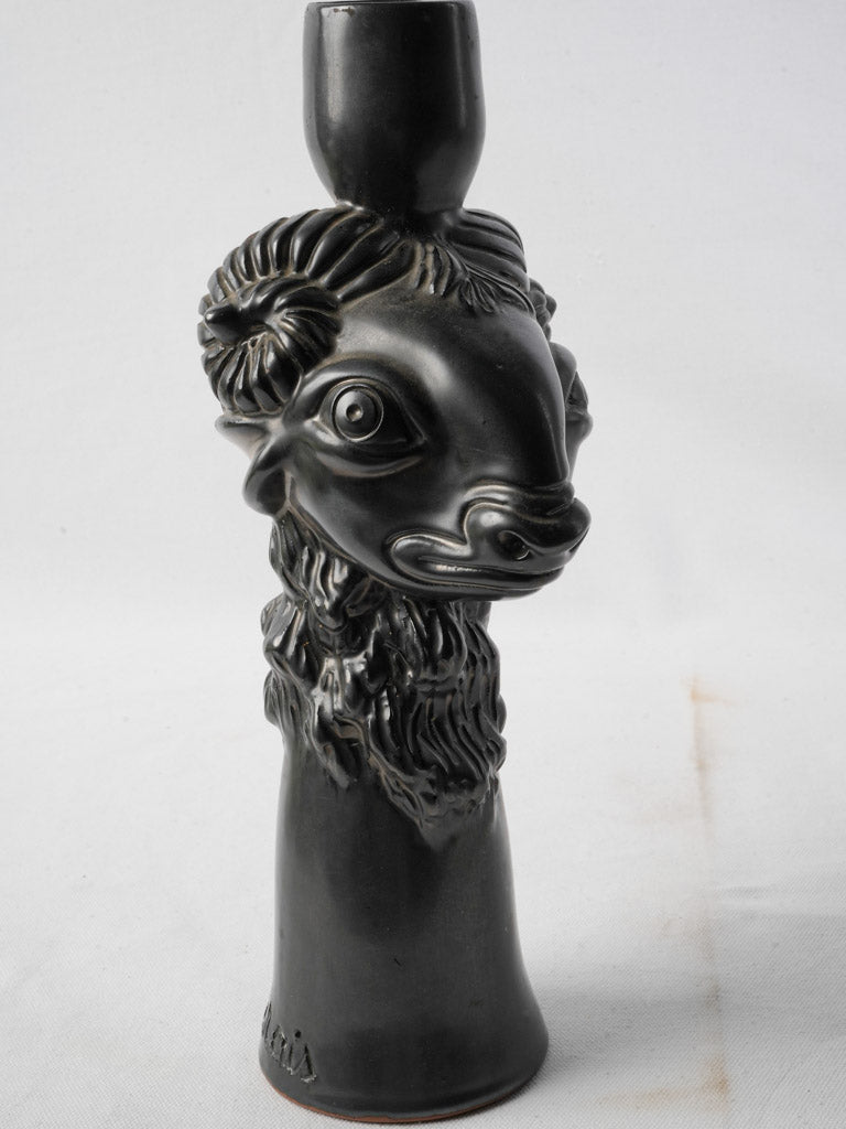 Elegant Vallauris pottery candlestick