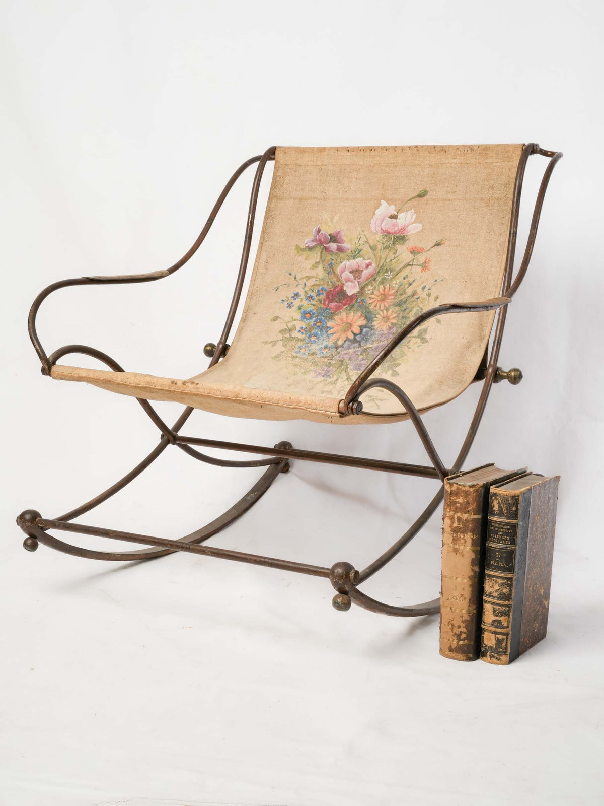 Vintage wrought iron floral chair