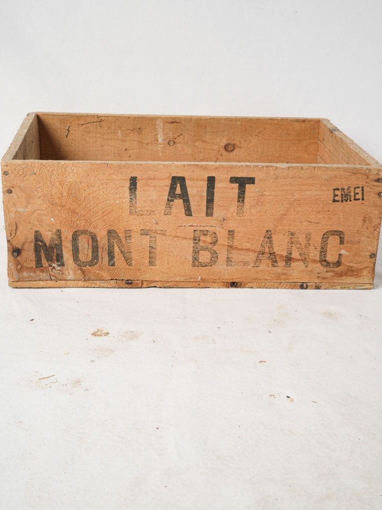 Patina-finished wooden kindling basket