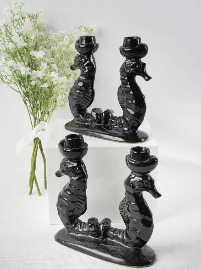 Whimsical Vallauris seahorse holders