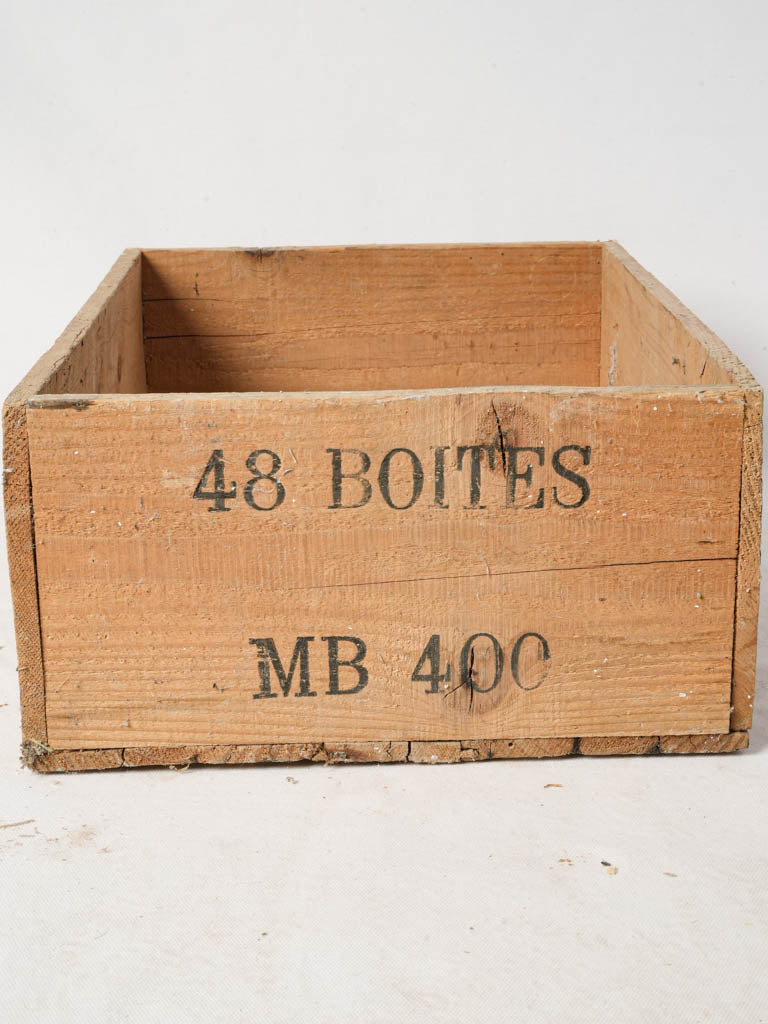 Continental charm wooden storage crate
