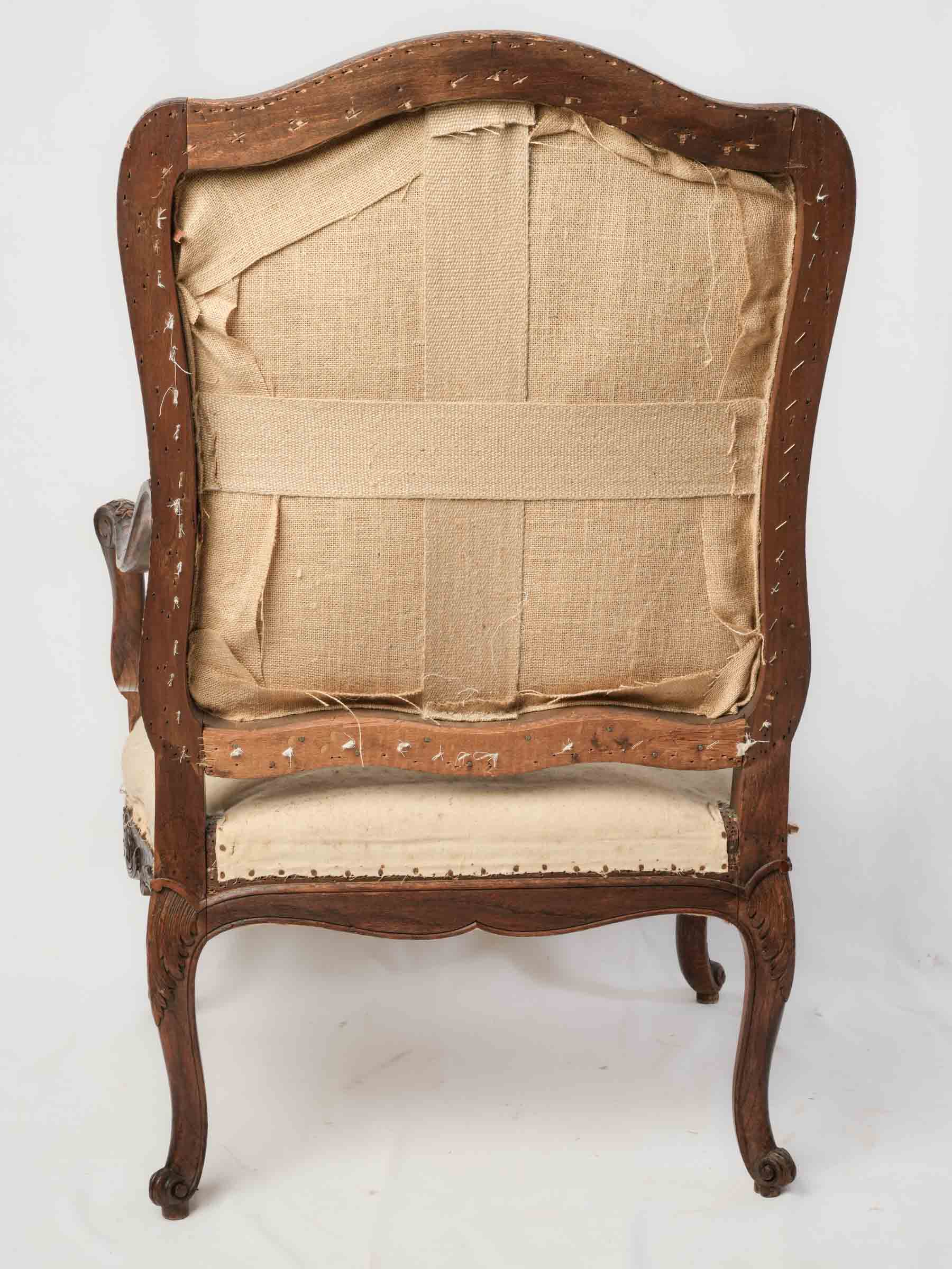 Pair of Large French Régence-Style Carved Walnut Armchairs, Late 19th Century - 41¼" x 29½"