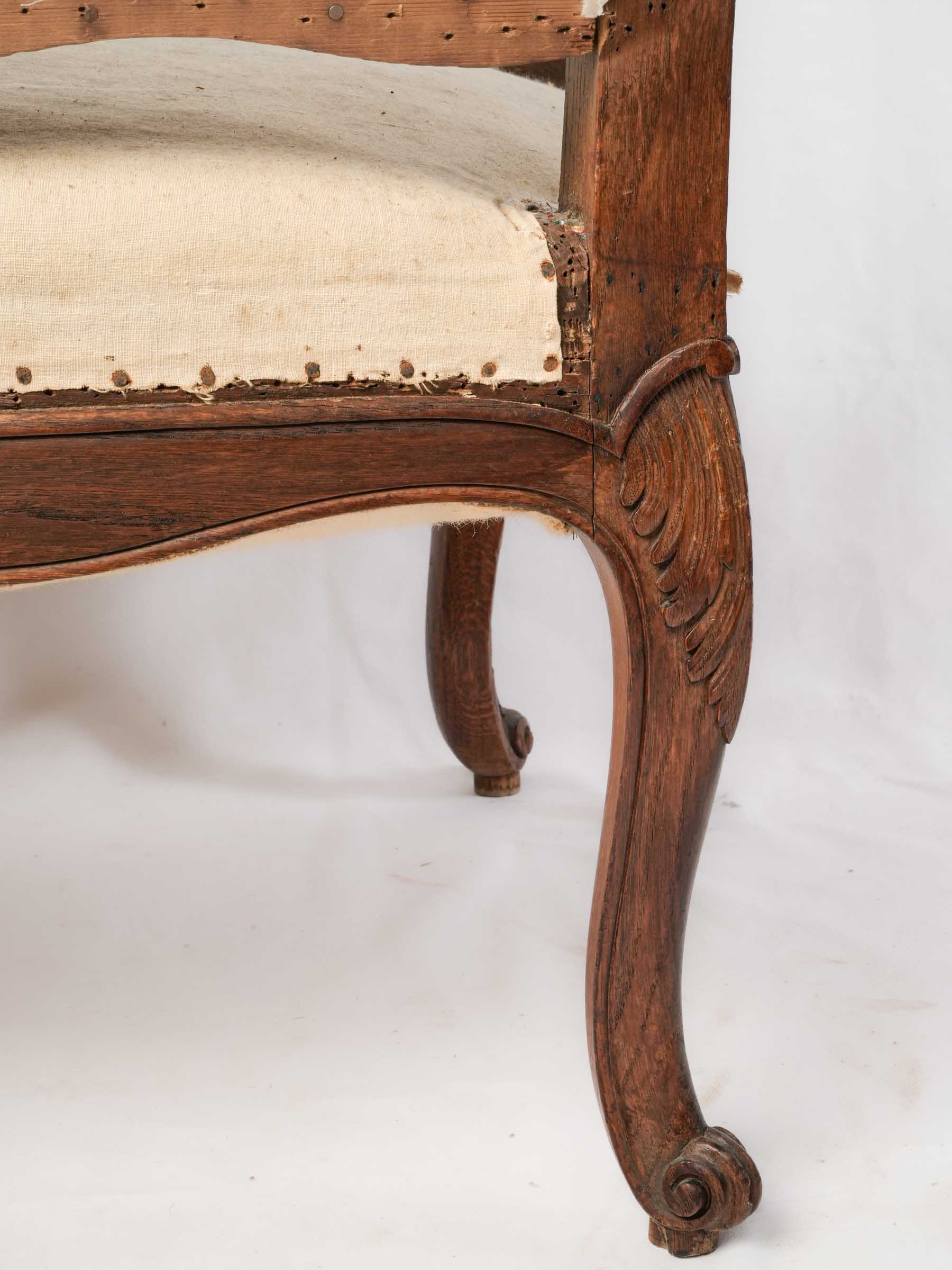 Pair of Large French Régence-Style Carved Walnut Armchairs, Late 19th Century - 41¼" x 29½"