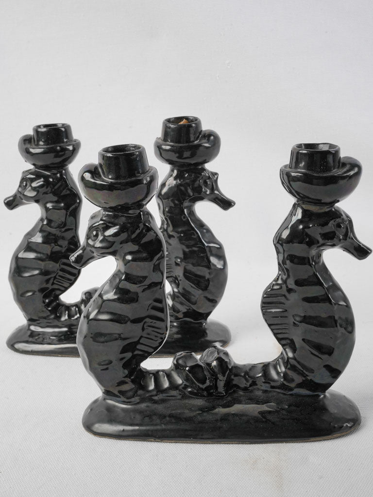 Vintage French Riviera black ceramics