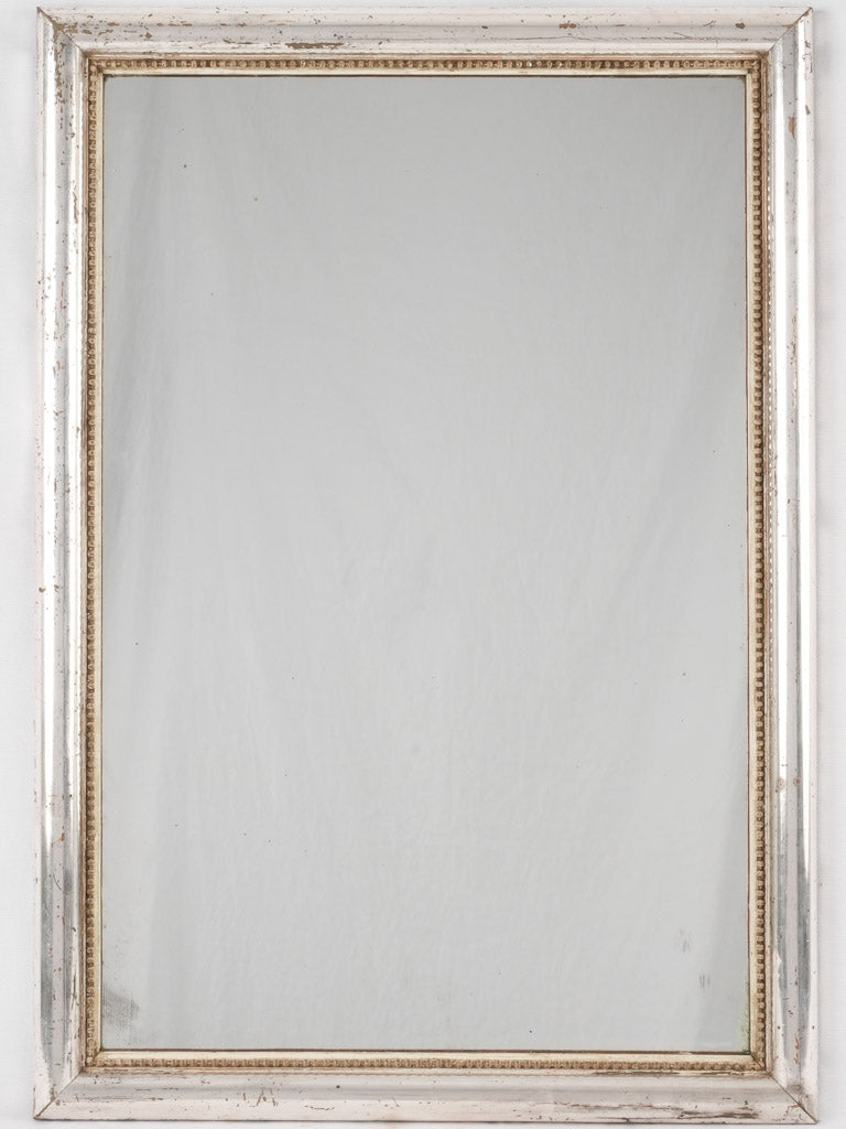 Antique French silver leaf mirror