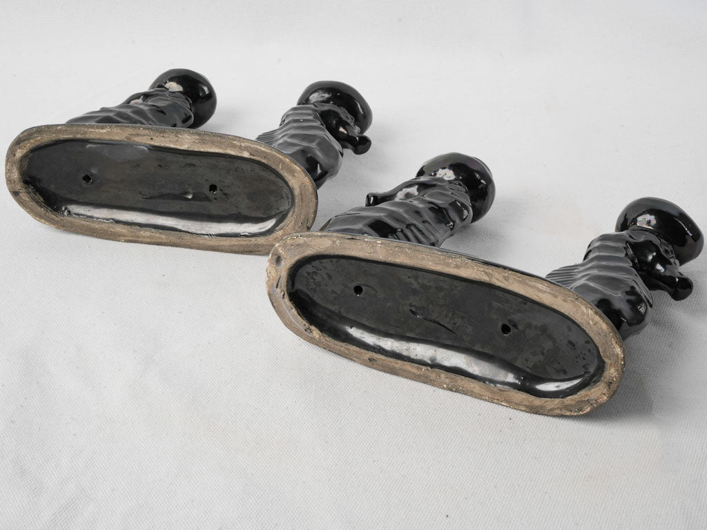 Unique French artistry candleholder pair