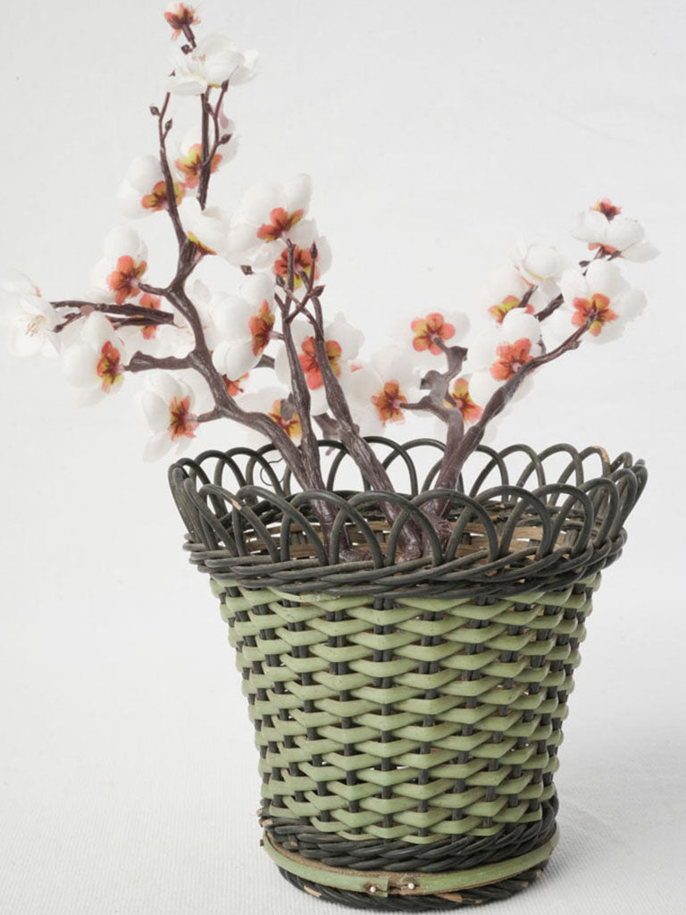 Mid-century willow reed basket