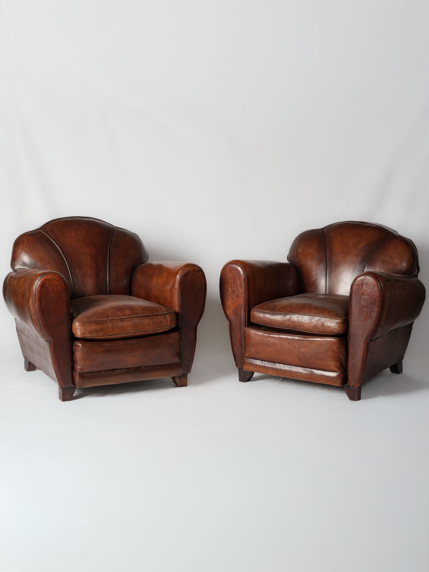 Vintage cloudback chairs rich patina