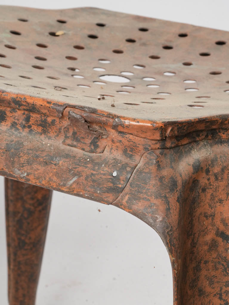 Authentic red hand-pressed stools