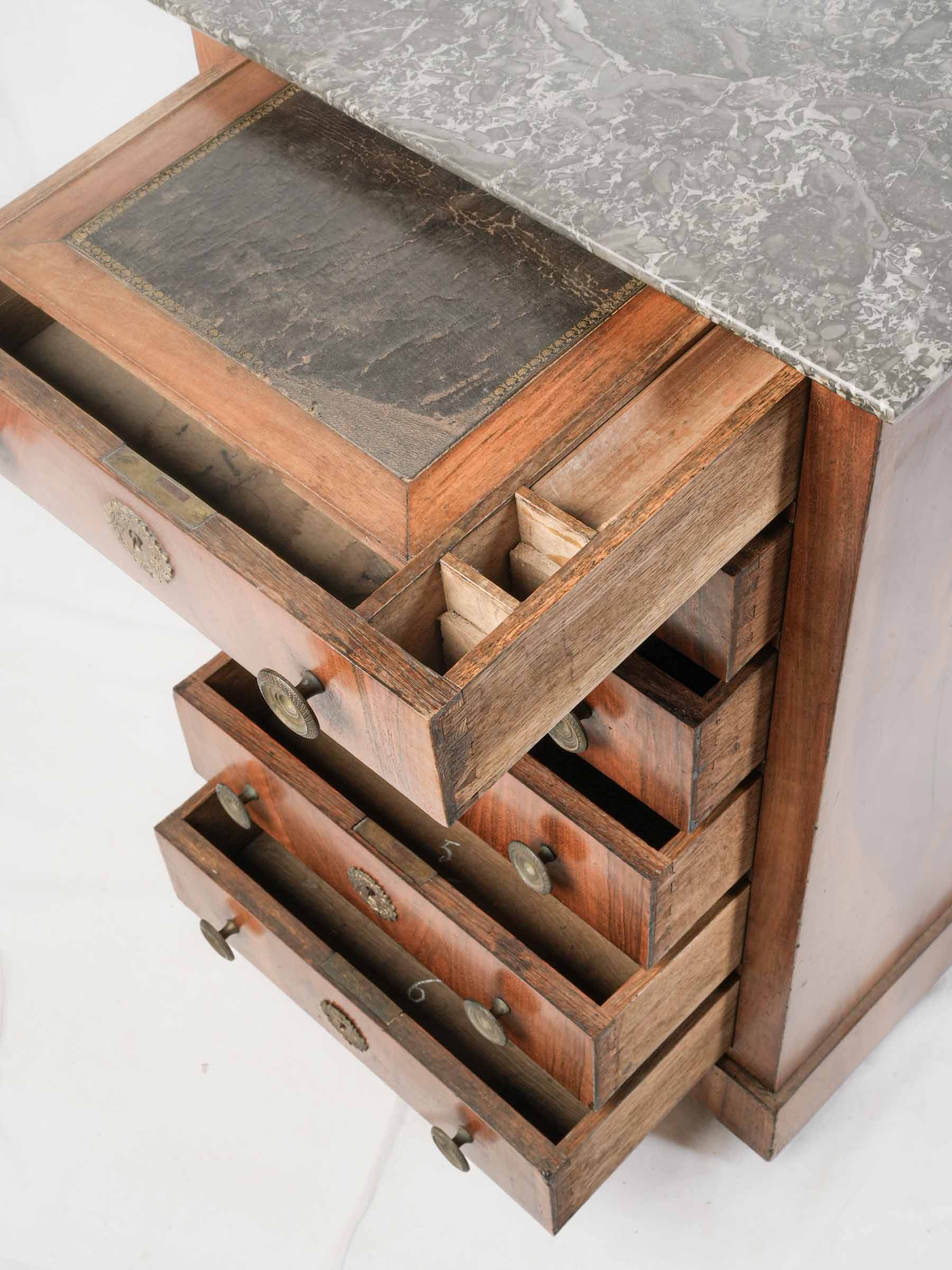 Petite French Pedestal Cabinet w/ Concealed Writing Surface, Early 19th Century - 31" x 20" x 15¼"