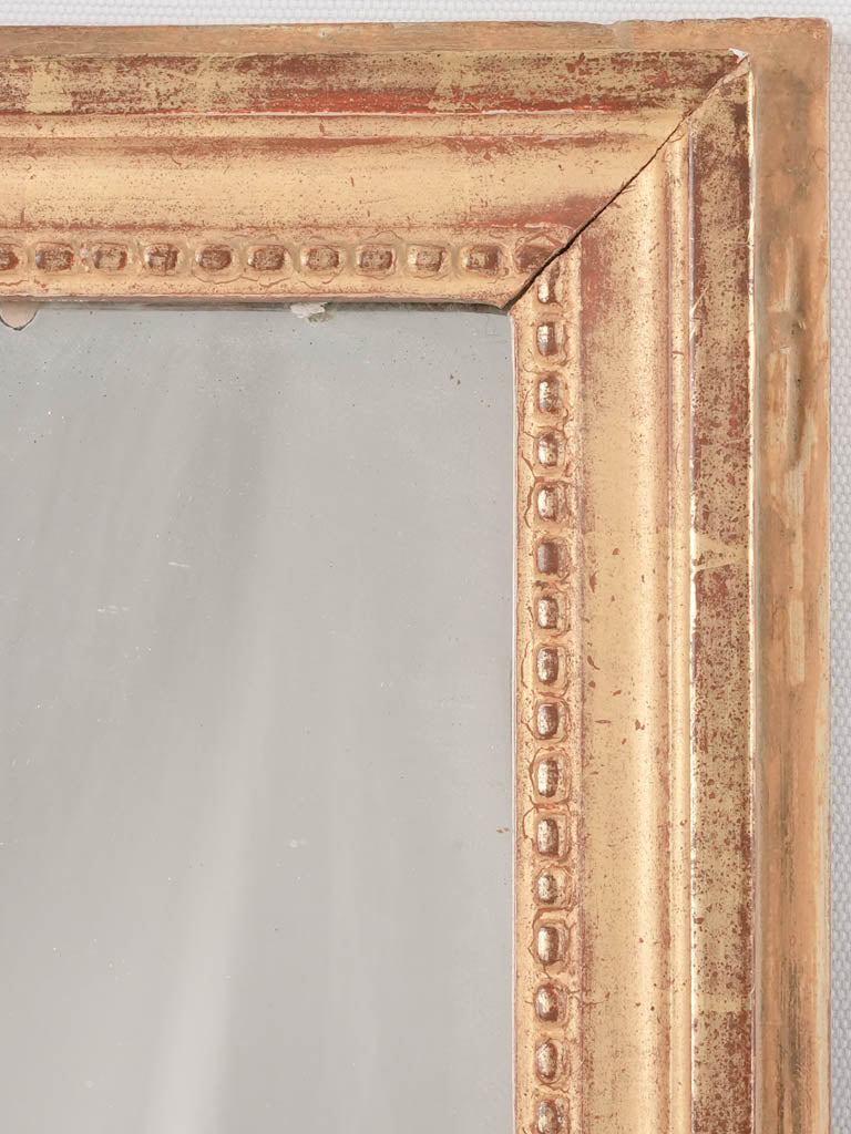 Charming gold-tone traditional rectangular mirror