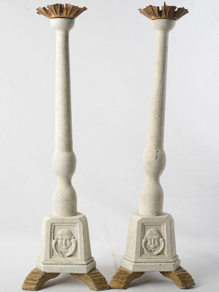 Decorative neutral-tone candlesticks