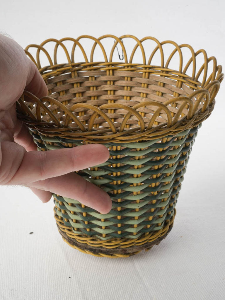 Antique sage green container