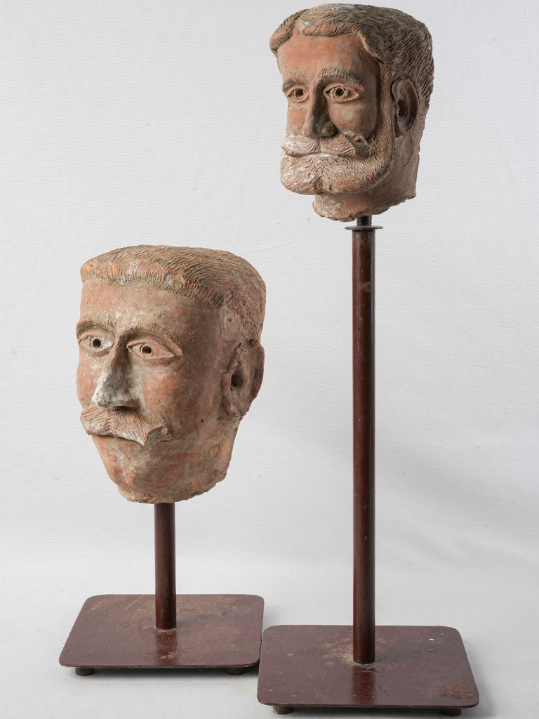 Antique terracotta sculpture heads
