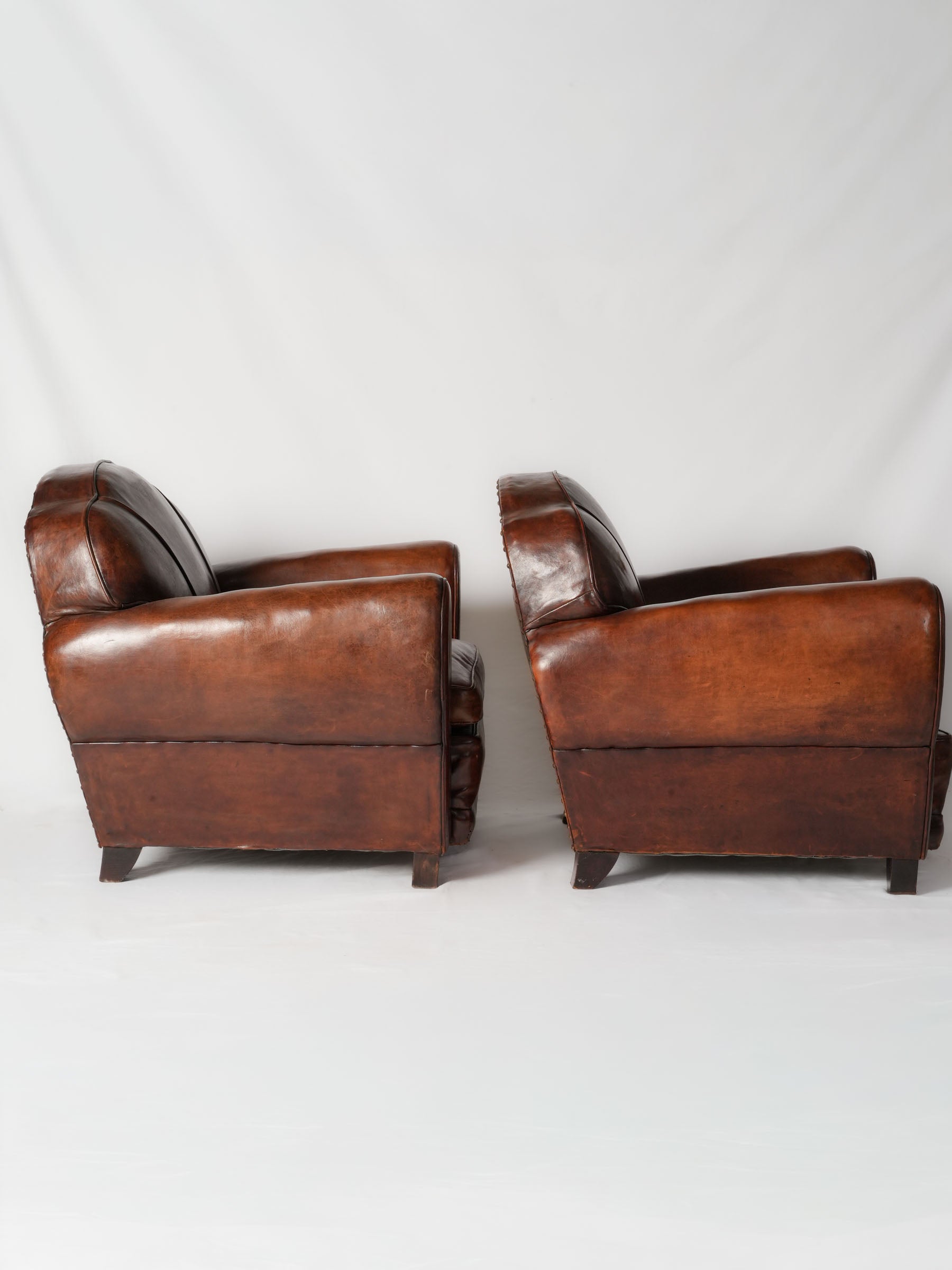 Classic French club chairs polished