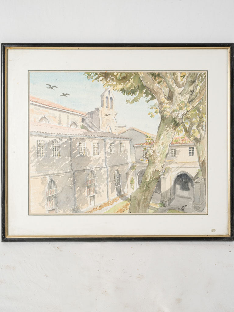 Delicate historic gouache painting Provence