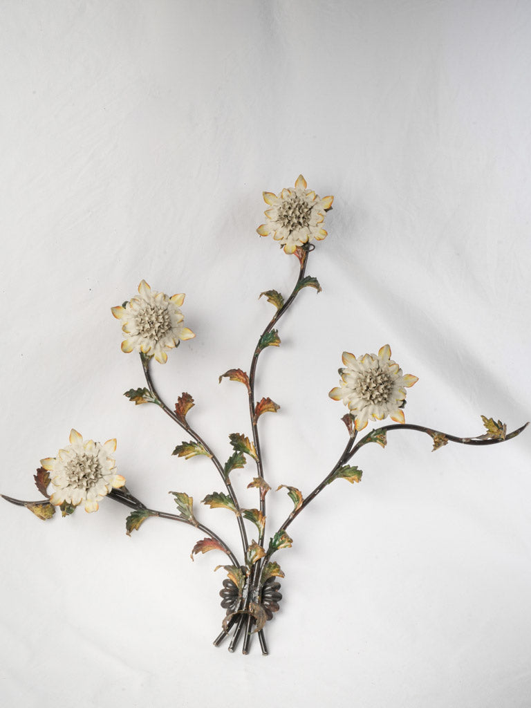 Large vintage floral metal sconce