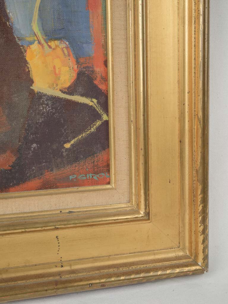 Vibrant earthy-tone floral painting