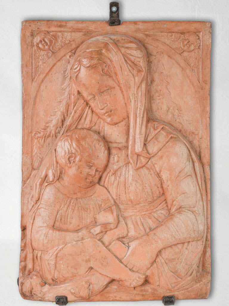Exquisite antique terracotta wall sculpture