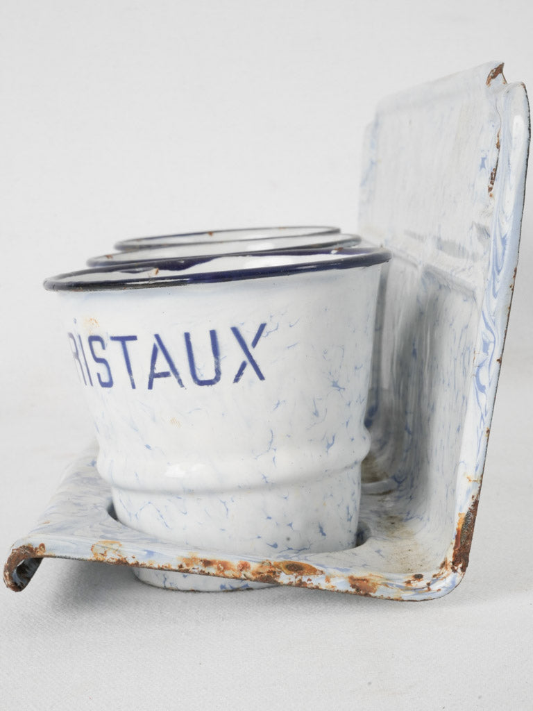 Classic enamel herb cachepots