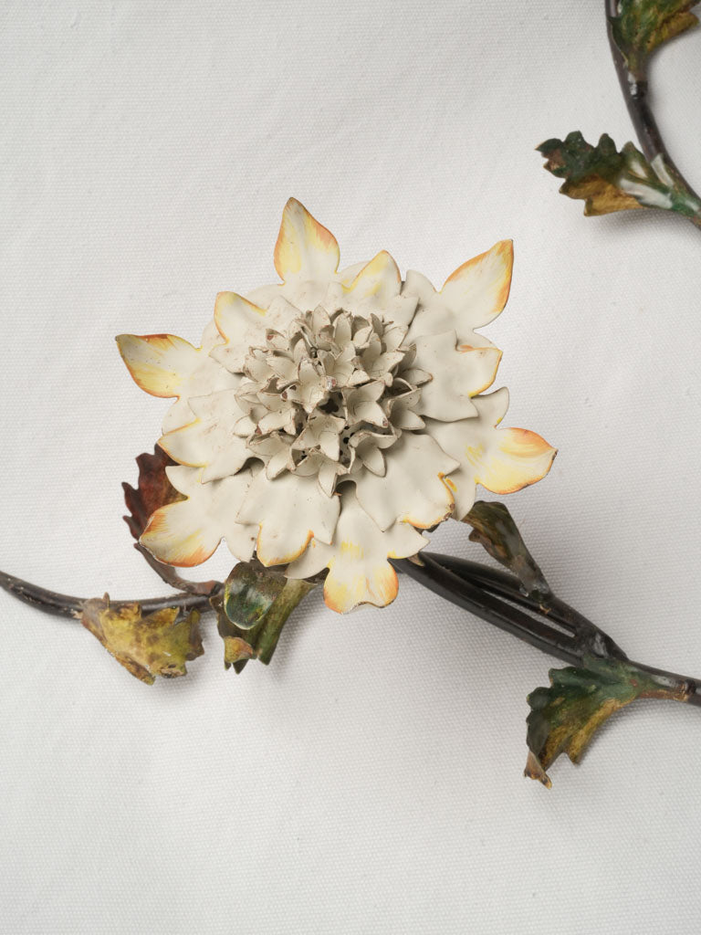 Detailed hand-painted tole wall sconce