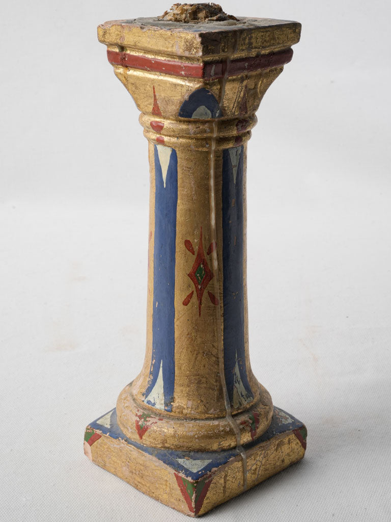 Artistic cobalt blue candlestick