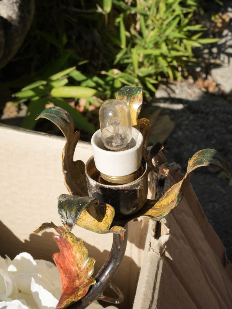 Cream and yellow floral sconce