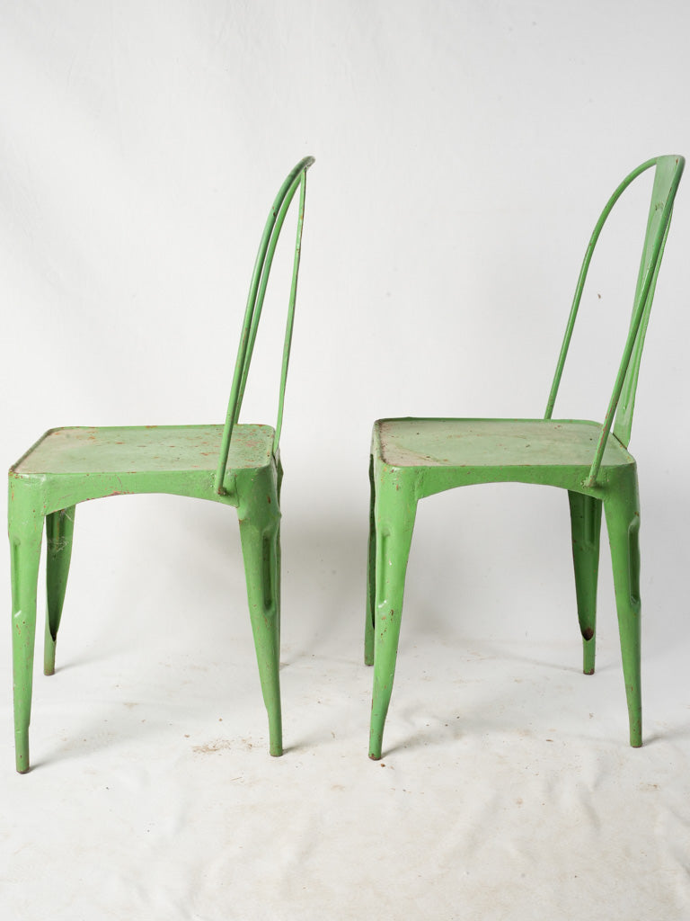 Subtle patina metal chairs