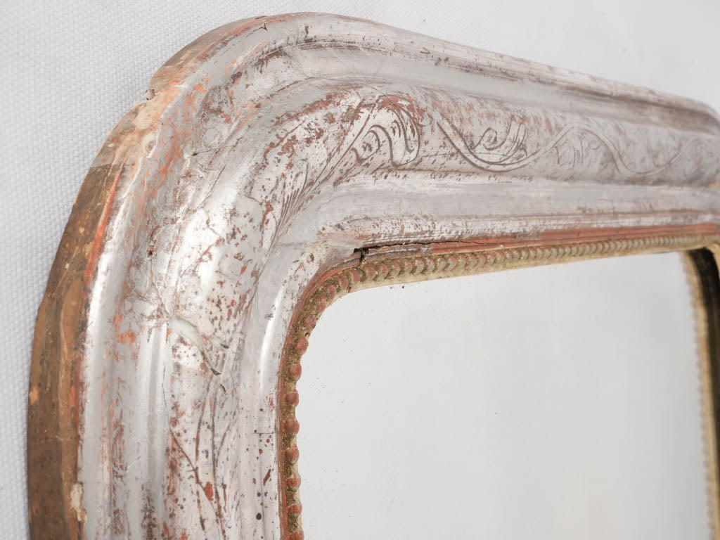 Elegant aged silver gilding mirror