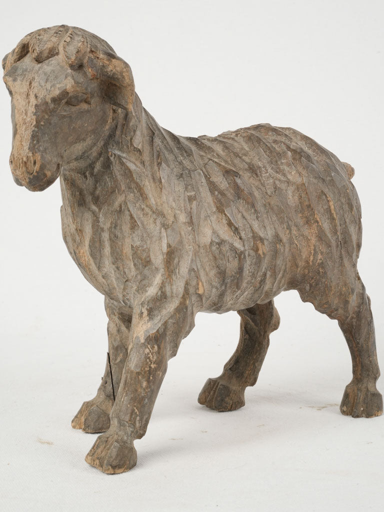 Vintage wooden handmade nativity lamb