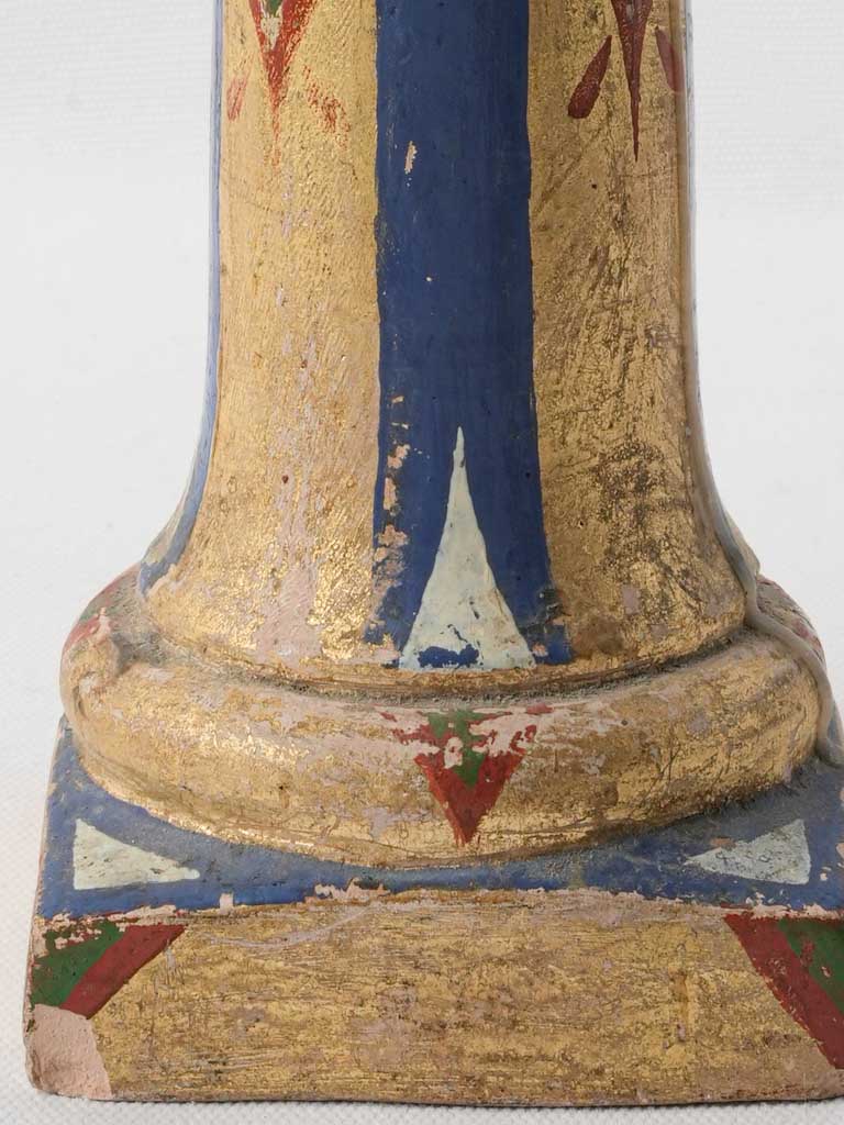 Dramatic patina aged candlestick