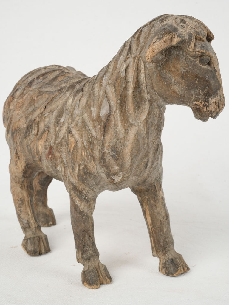 Charming aged Christmas nativity lamb