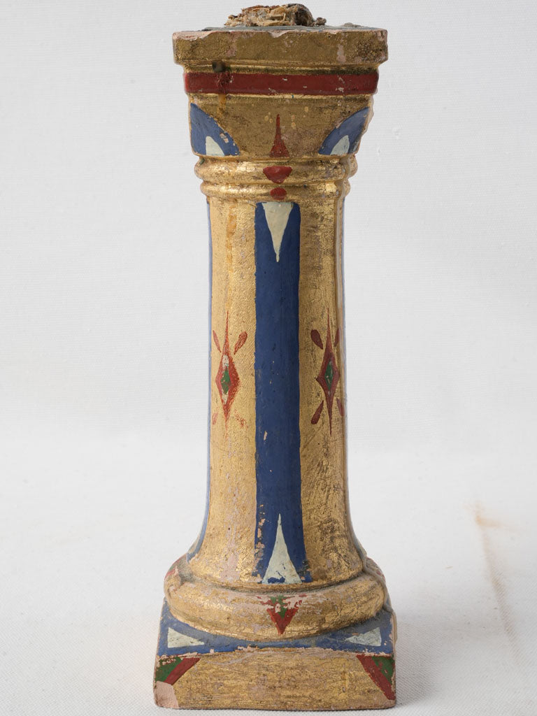 Decorative 11½" terracotta candlestick