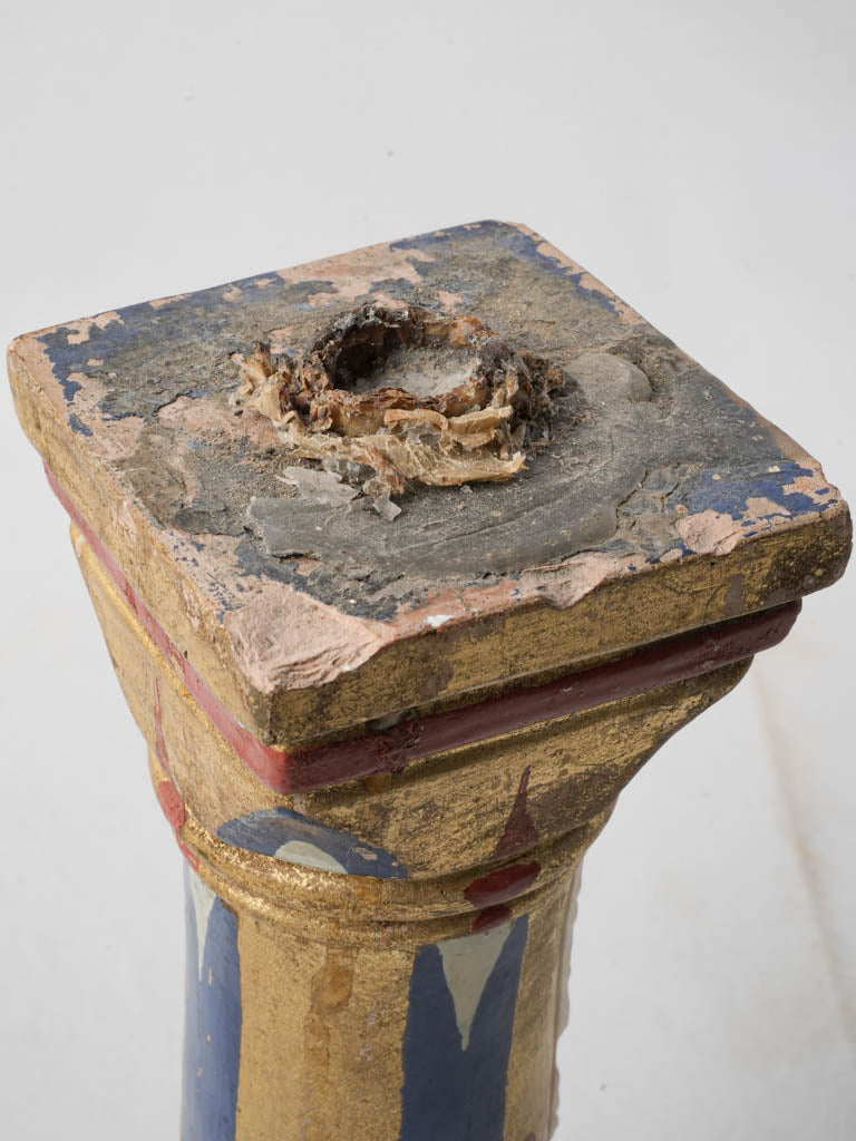 Antique artisanal crafted candlestick