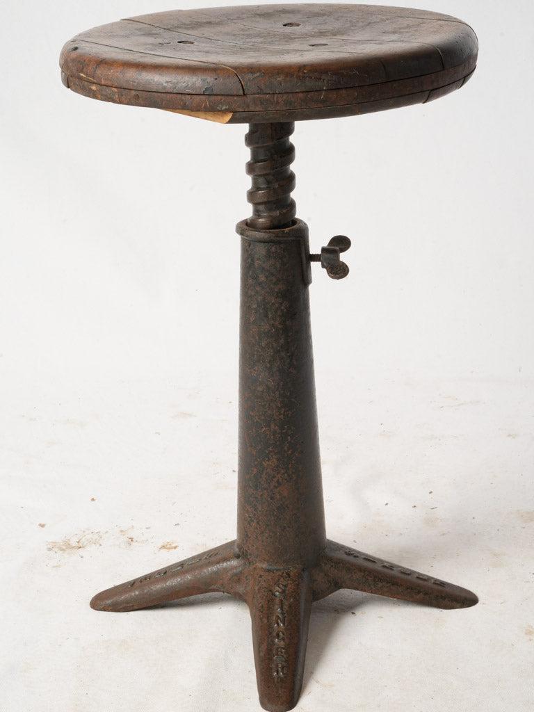 Rustic patina wooden seated stool